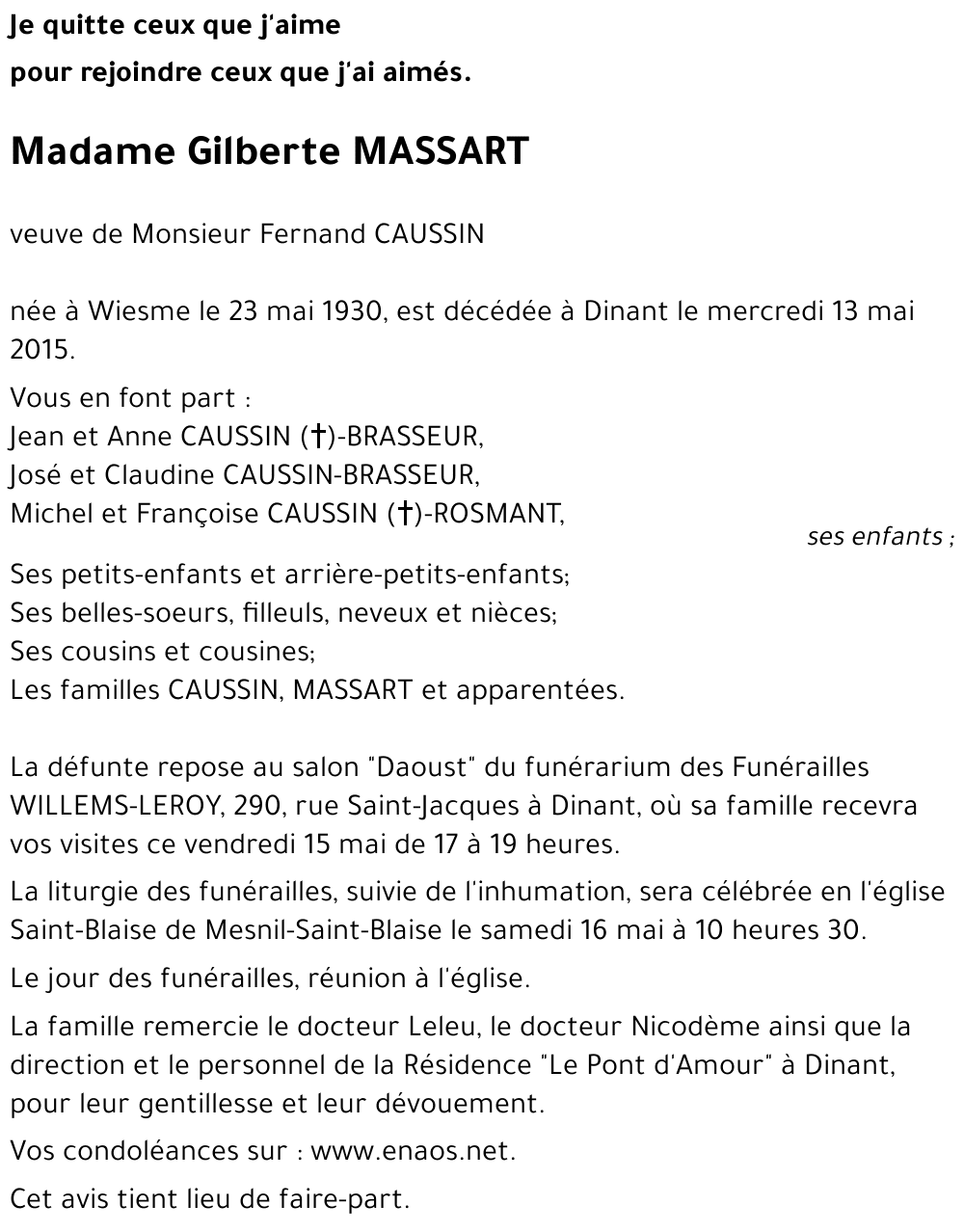 Gilberte MASSART