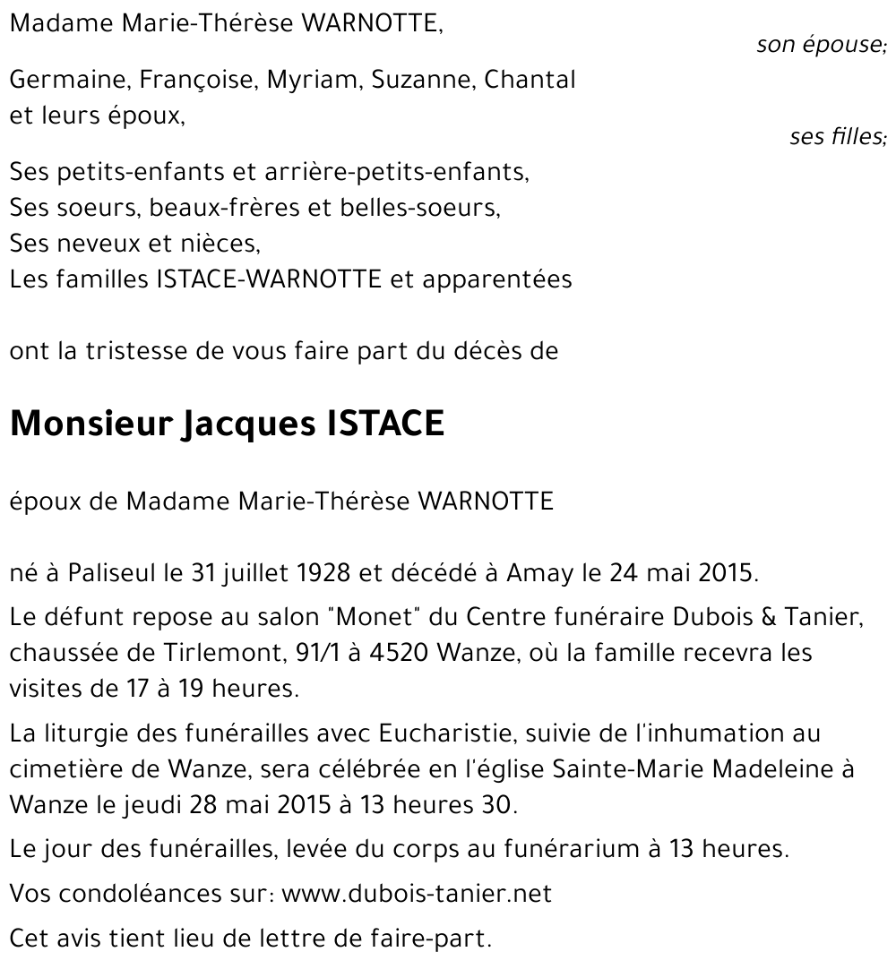 Jacques ISTACE