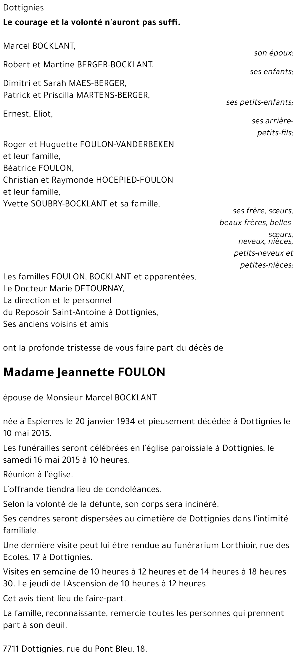 Jeannette FOULON