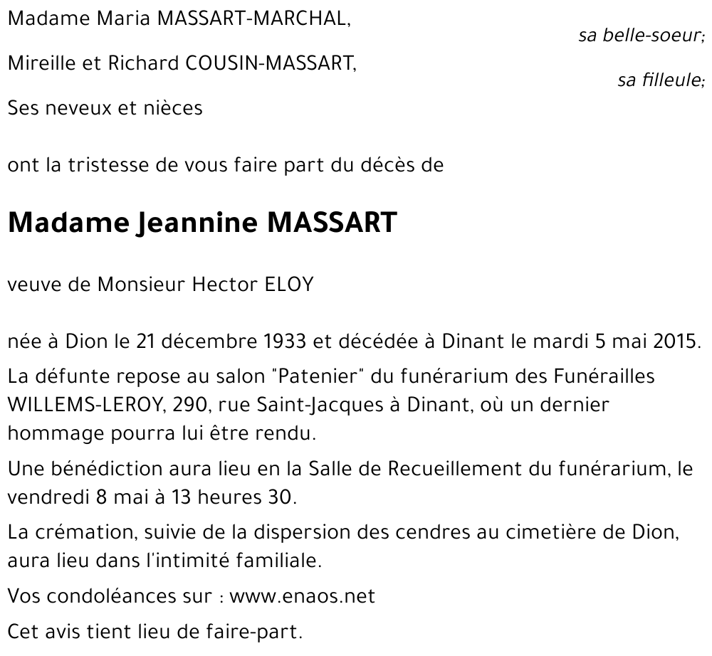 Jeannine MASSART