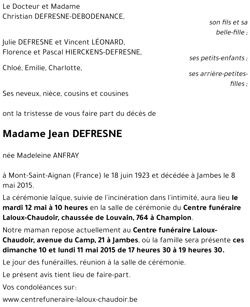 Madeleine ANFRAY