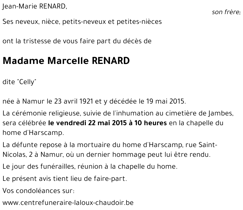 Marcelle RENARD