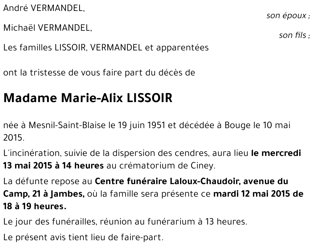 Marie-Alix LISSOIR