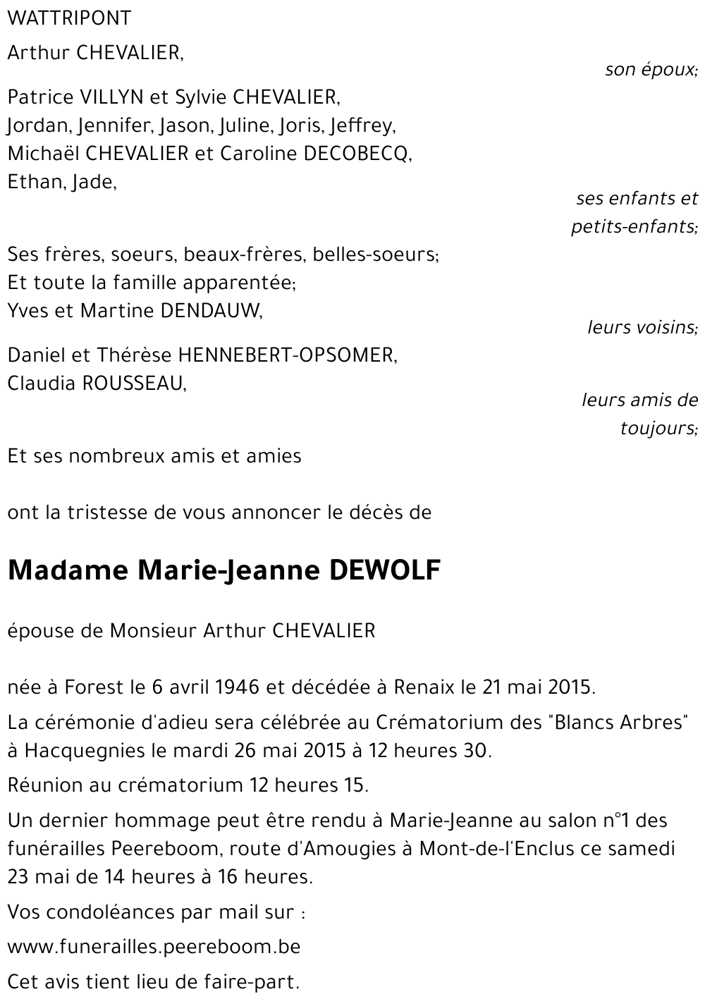 Marie-Jeanne DEWOLF