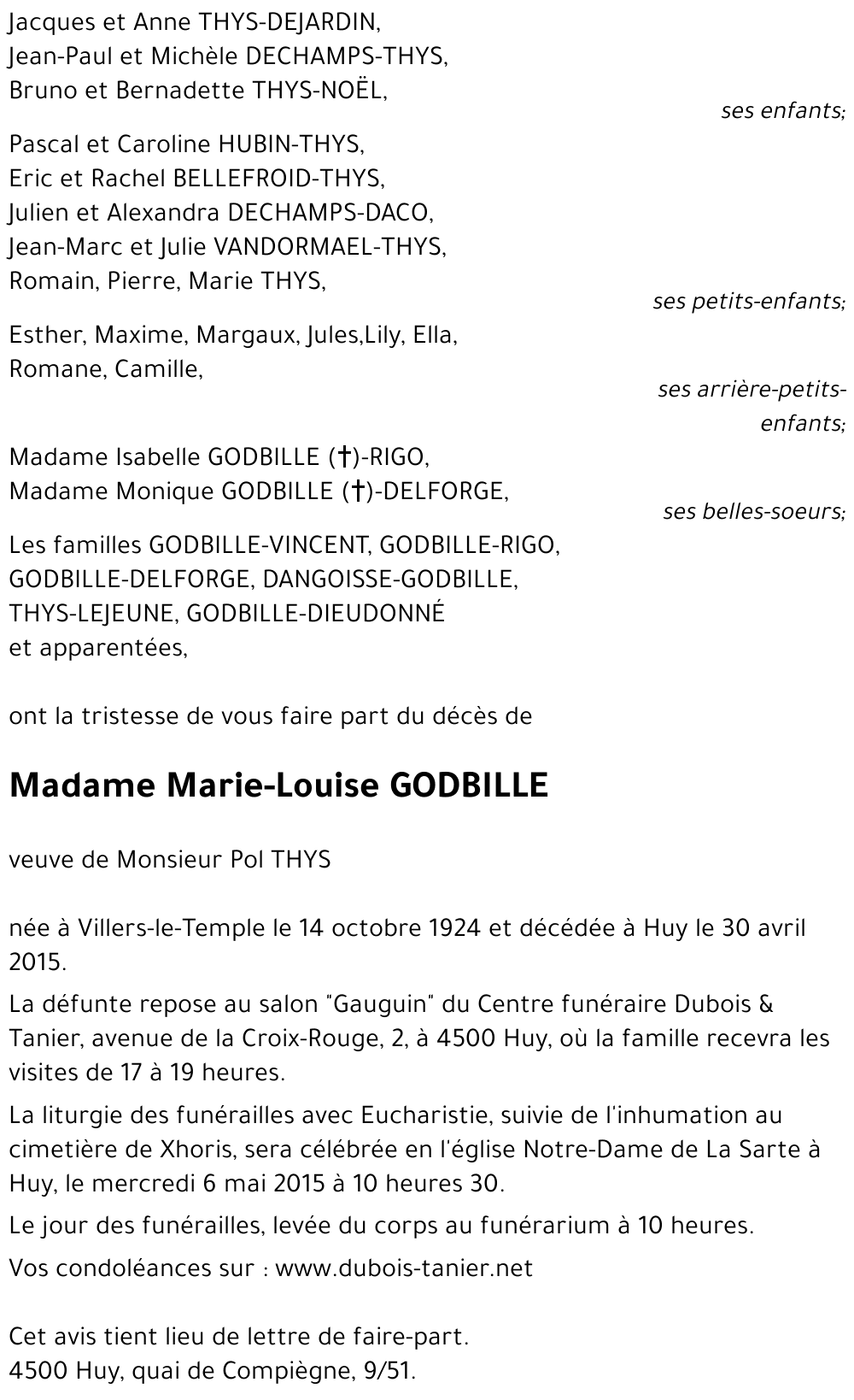 Marie-Louise GODBILLE