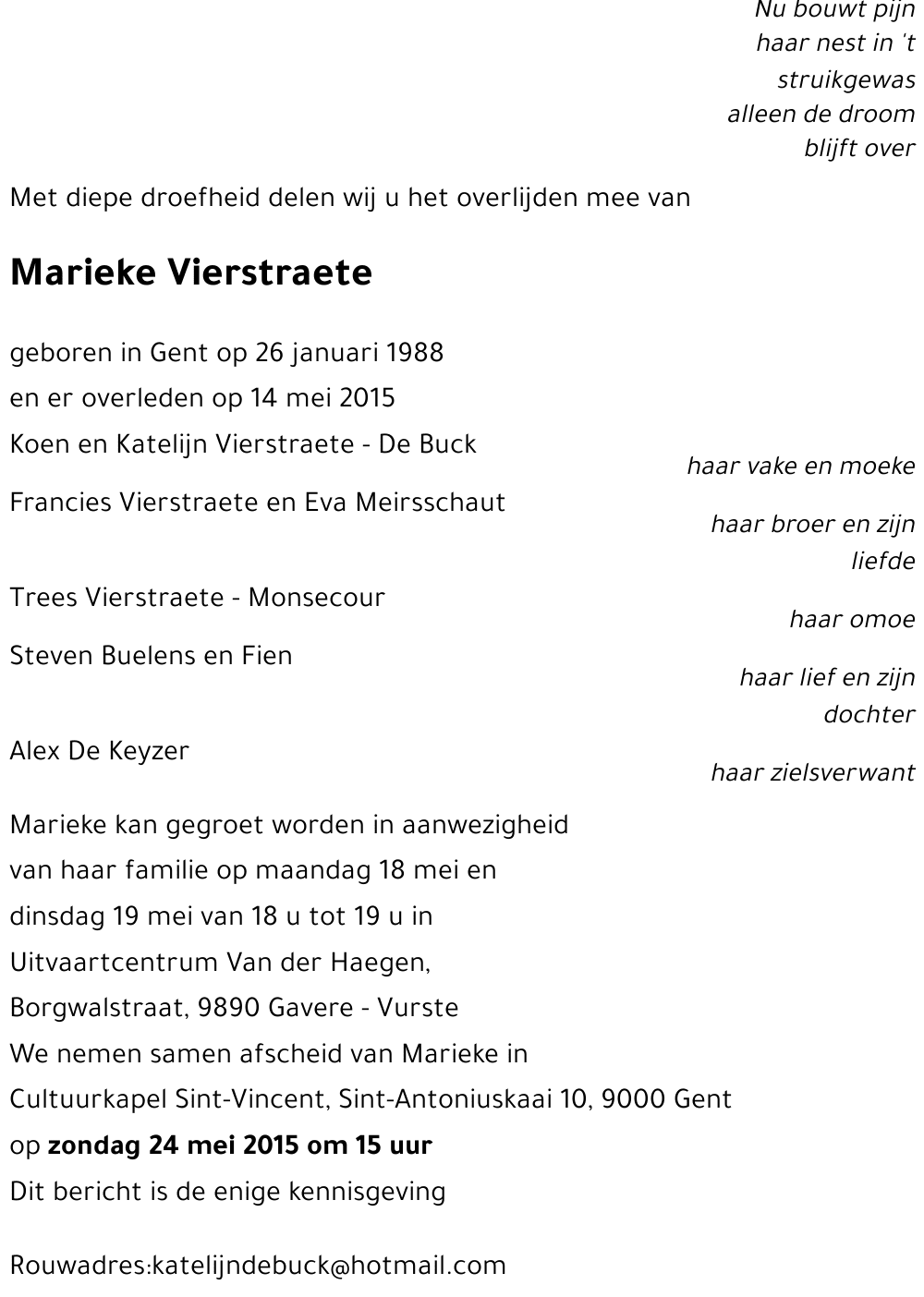 Marieke Vierstraete