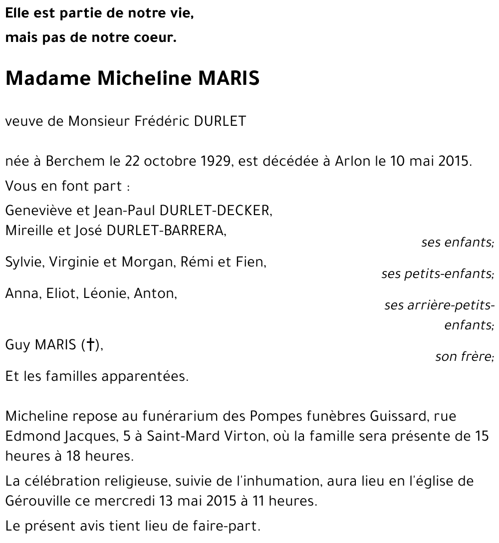 Micheline MARIS