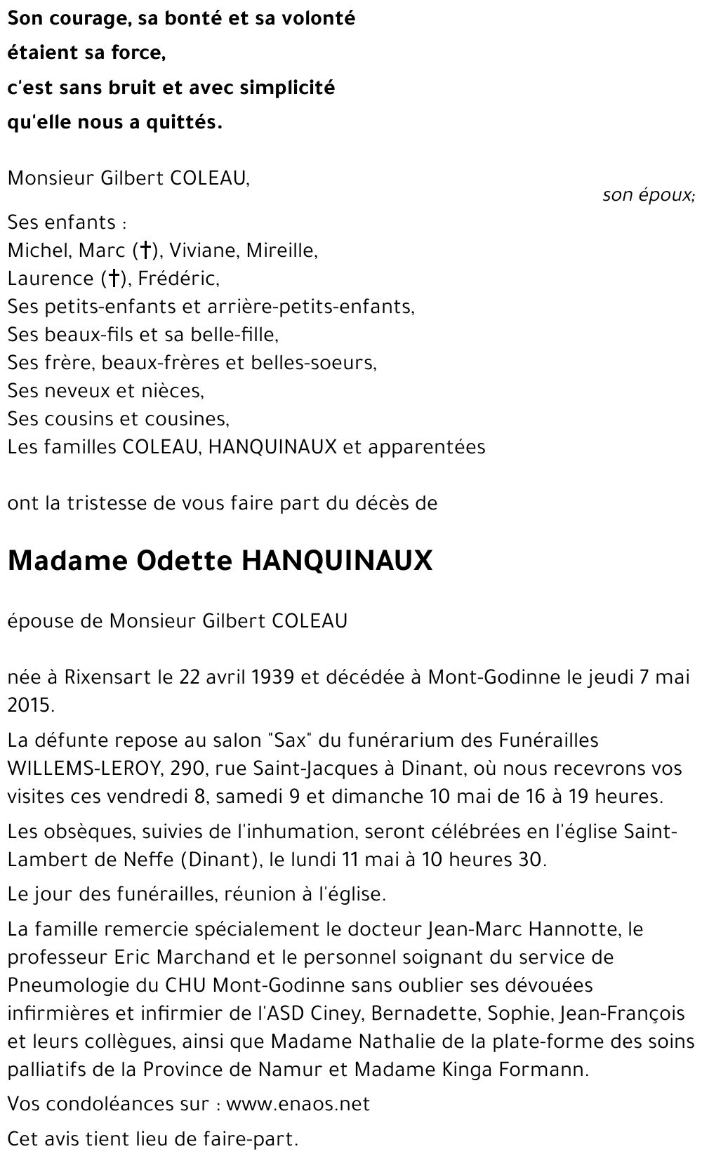 Odette HANQUINAUX