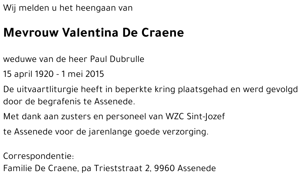 Valentina De Craene