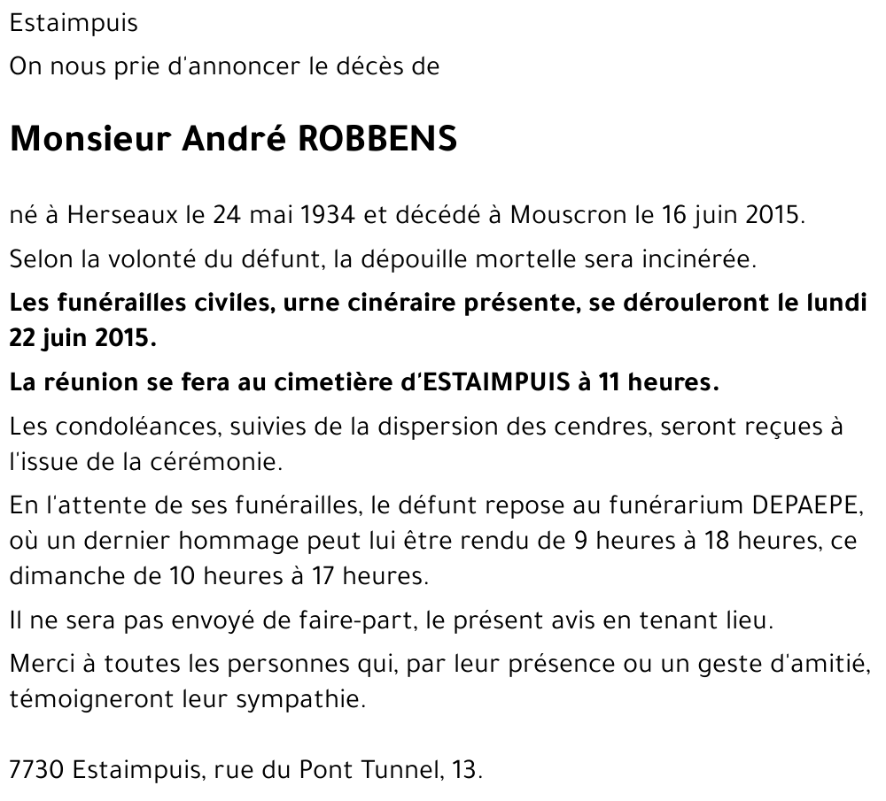 André ROBBENS