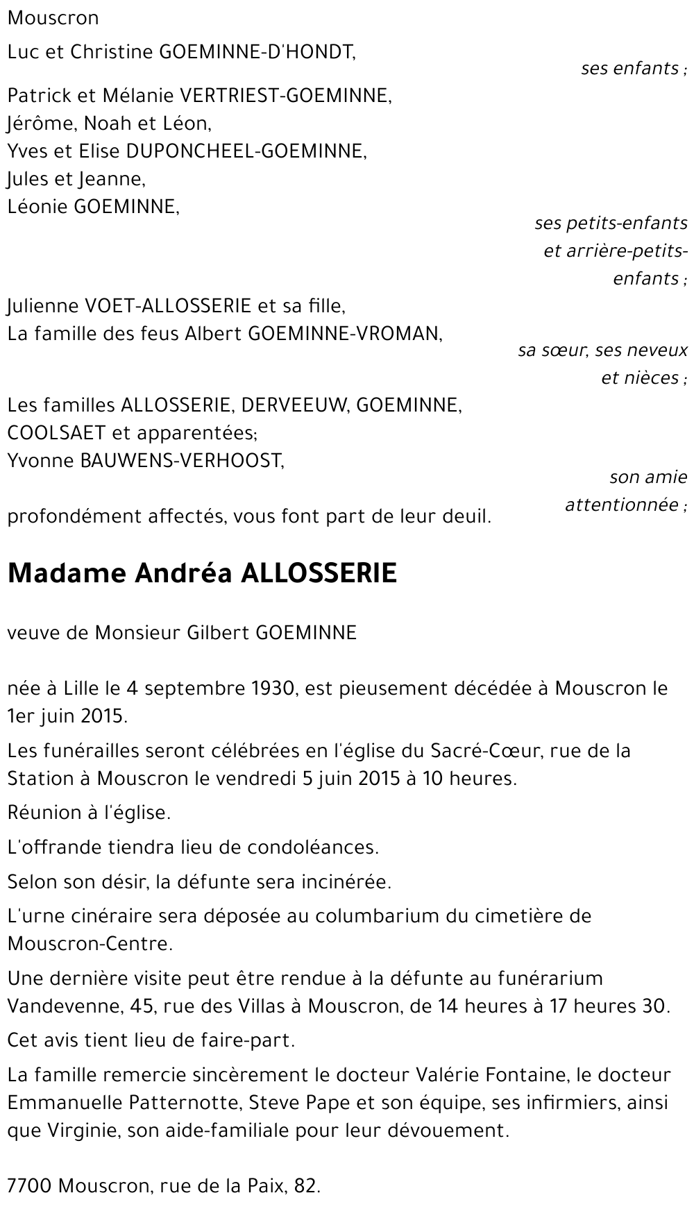 Andréa ALLOSSERIE