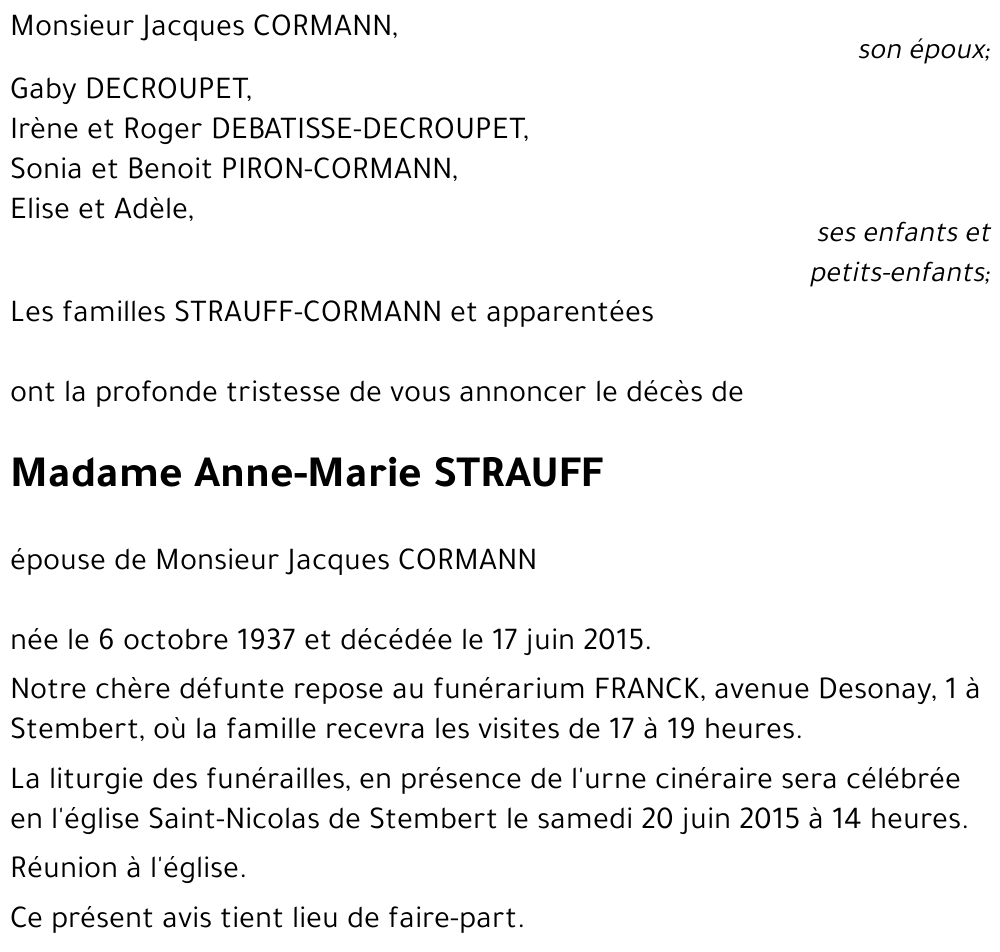 Anne-Marie STRAUFF