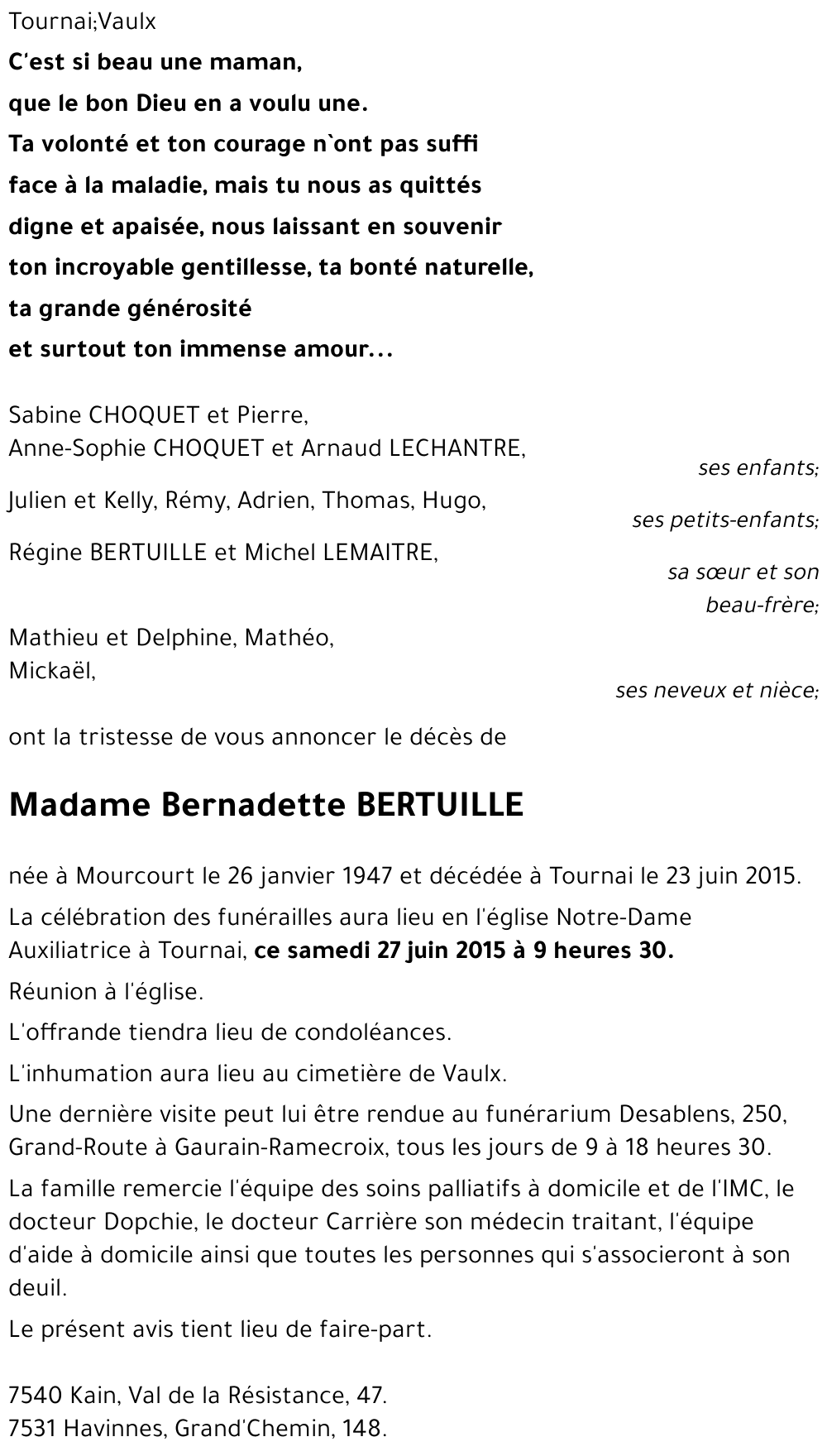 Bernadette BERTUILLE