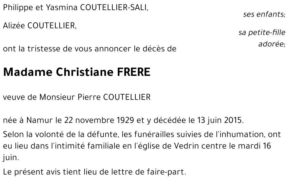 Christiane FRERE