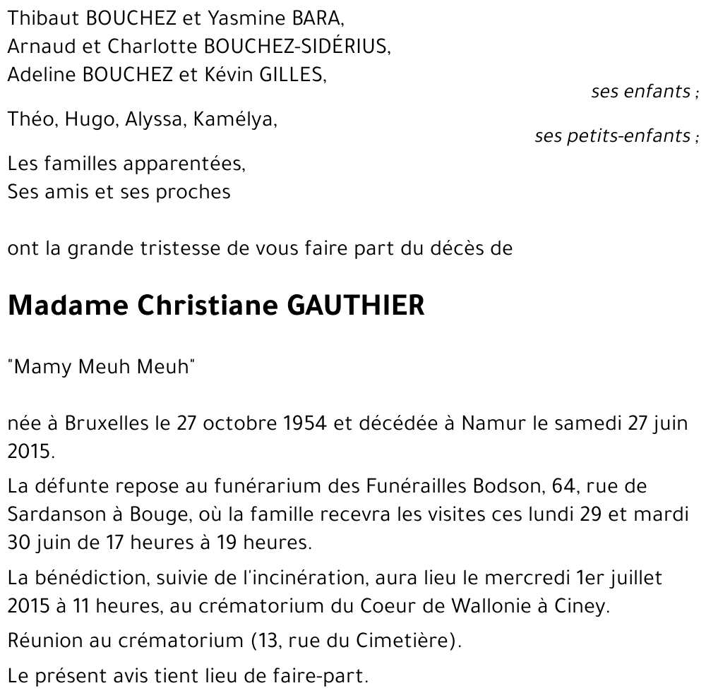 Christiane GAUTHIER