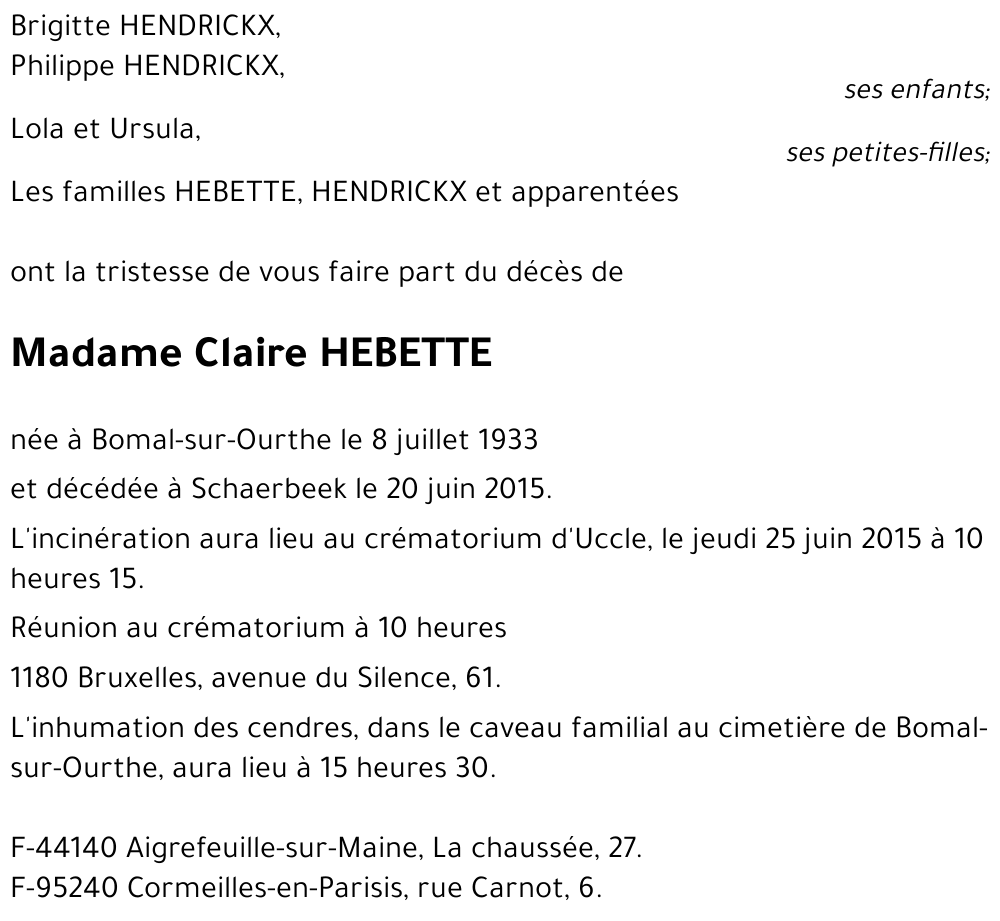 Claire HEBETTE