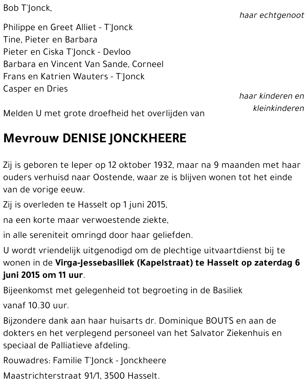 DENISE JONCKHEERE