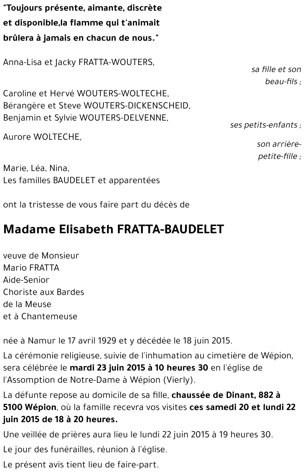 Elisabeth BAUDELET