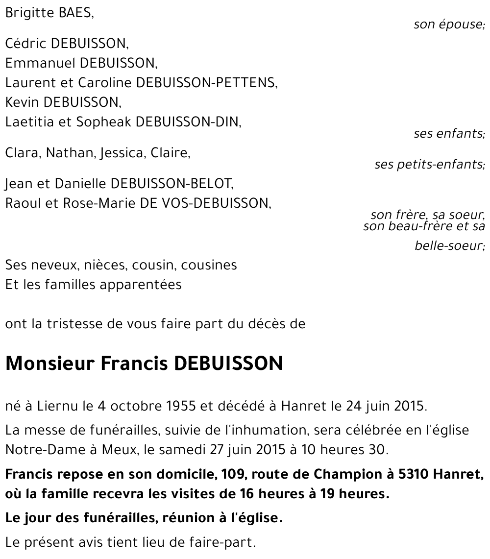 Francis DEBUISSON