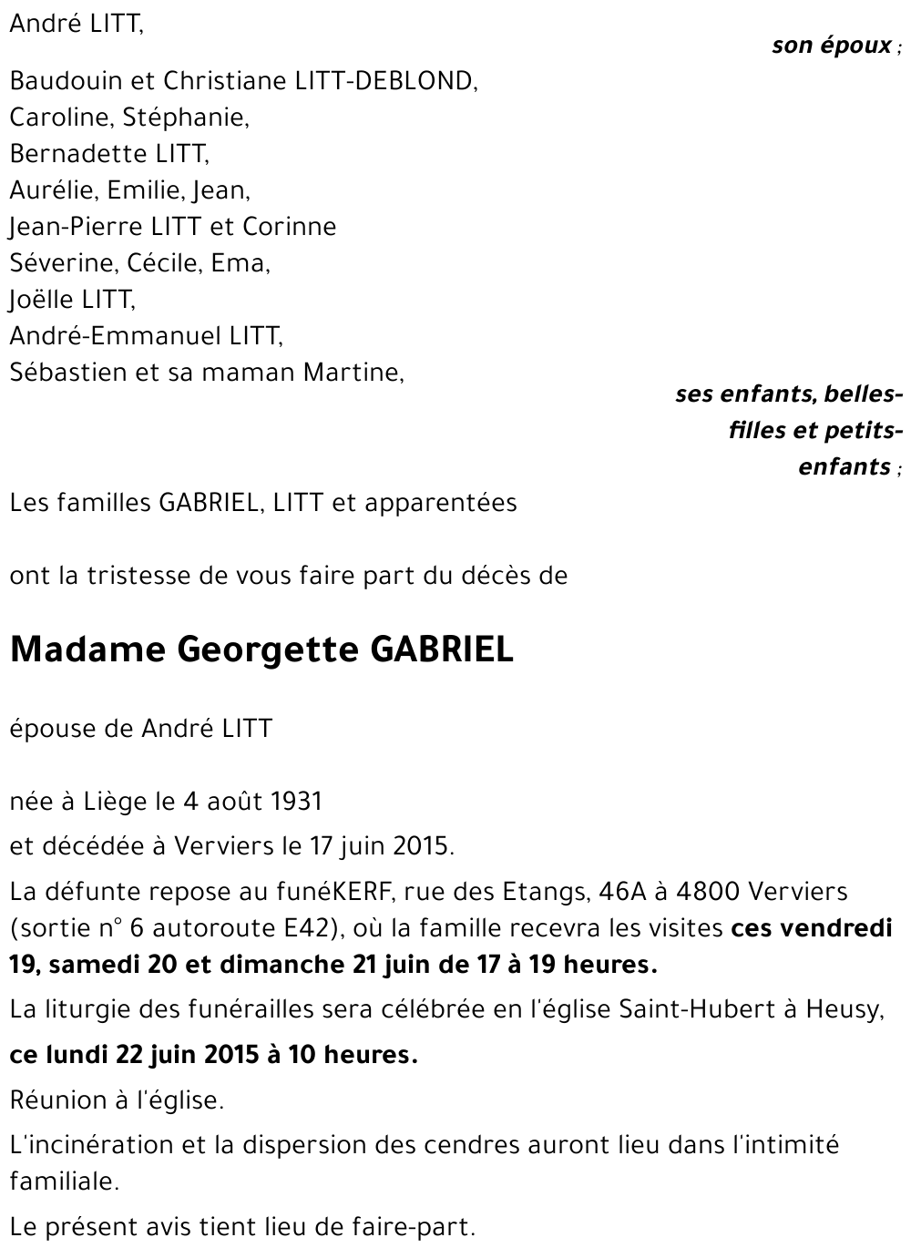 Georgette GABRIEL