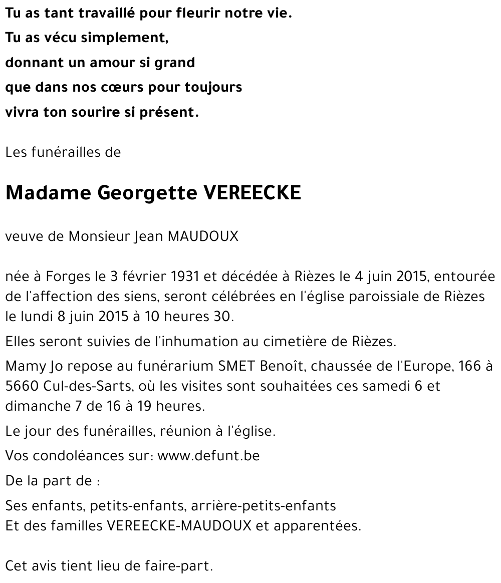 Georgette VEREECKE