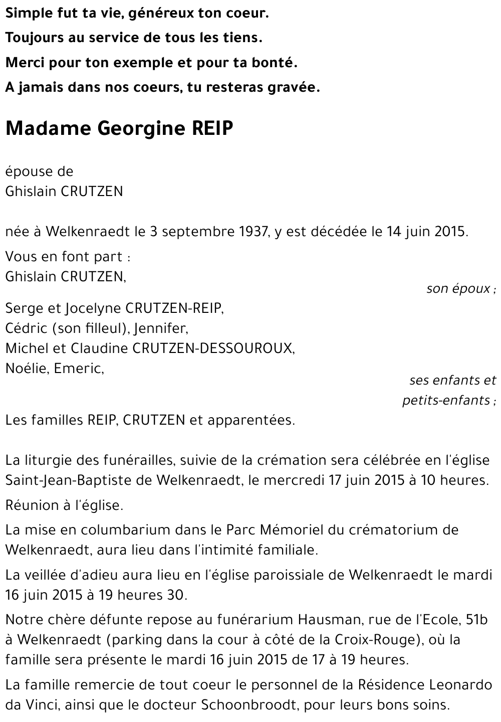 Georgine REIP