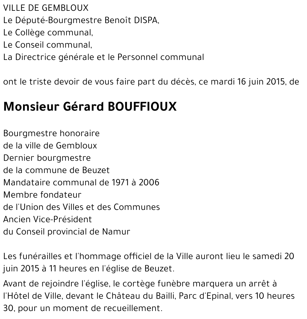 Gérard BOUFFIOUX