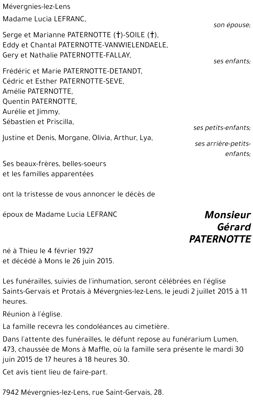 Gérard PATERNOTTE