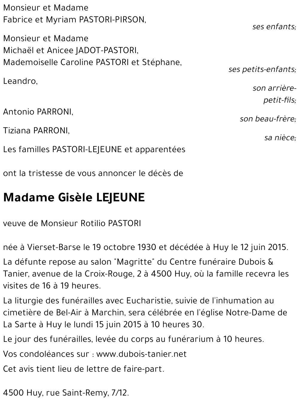Gisèle LEJEUNE