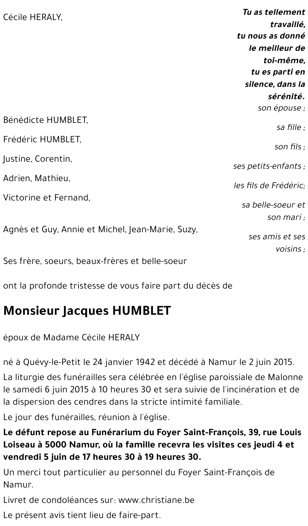 Jacques HUMBLET