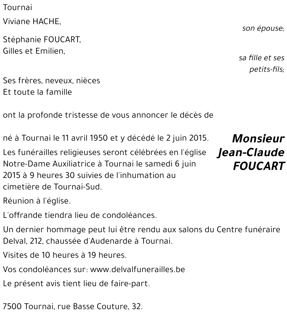 Jean-Claude FOUCART