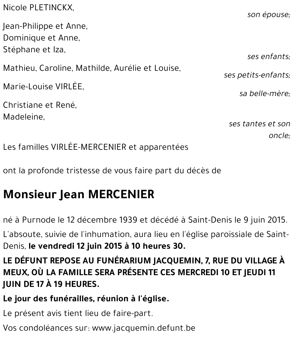 Jean MERCENIER