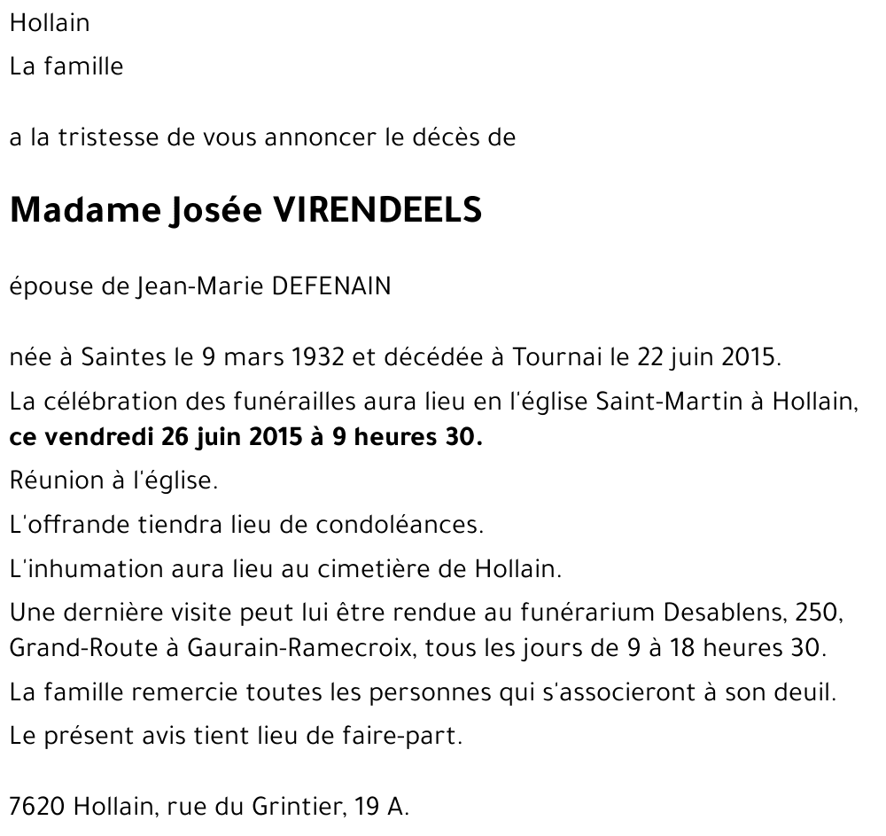 Josée VIRENDEELS