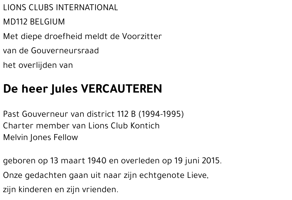 Jules VERCAUTEREN