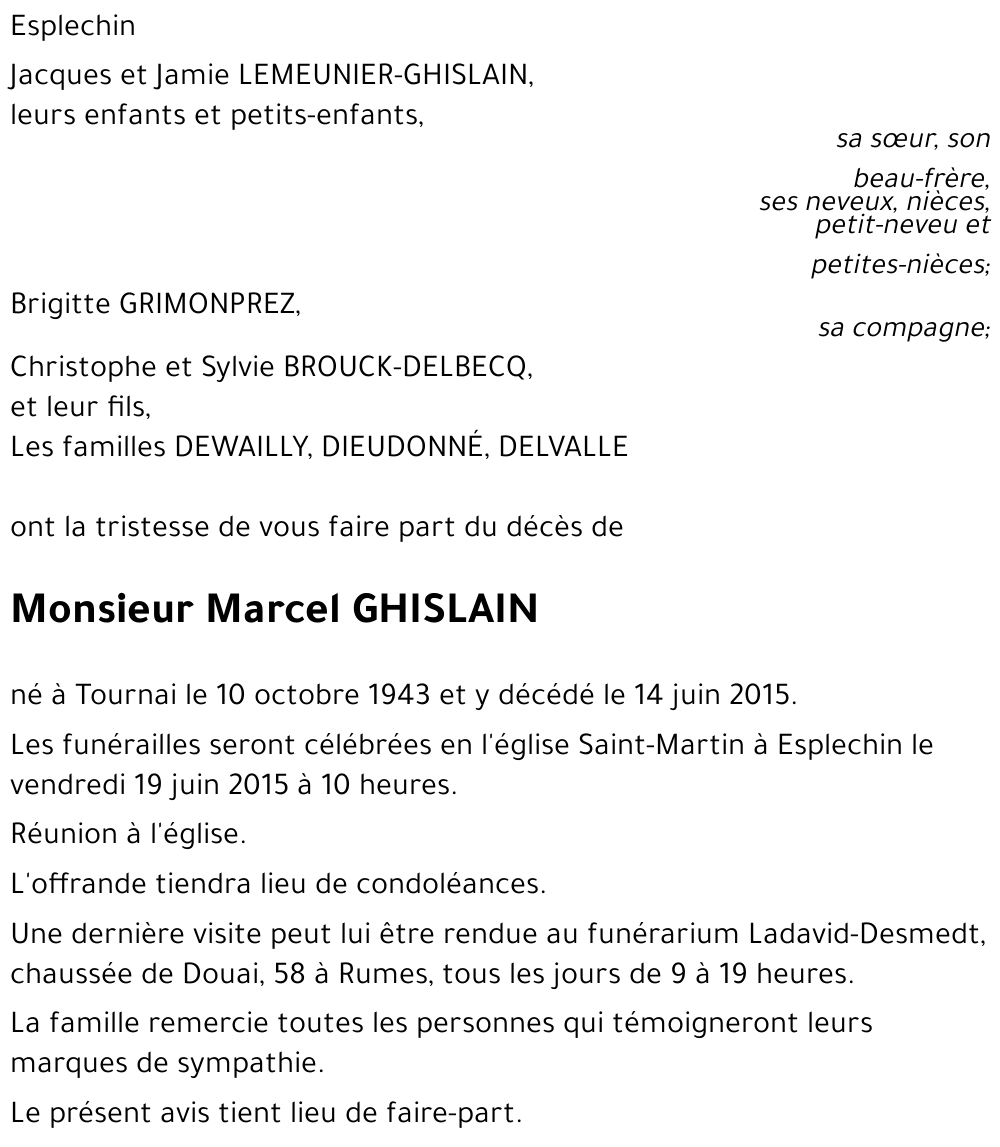 Marcel GHISLAIN