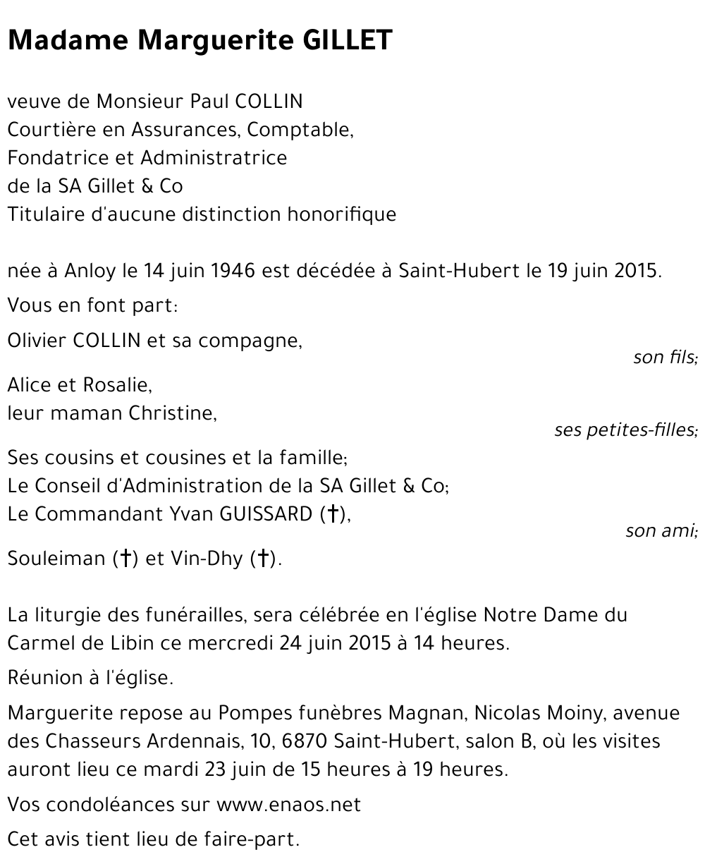 Margueritte GILLET