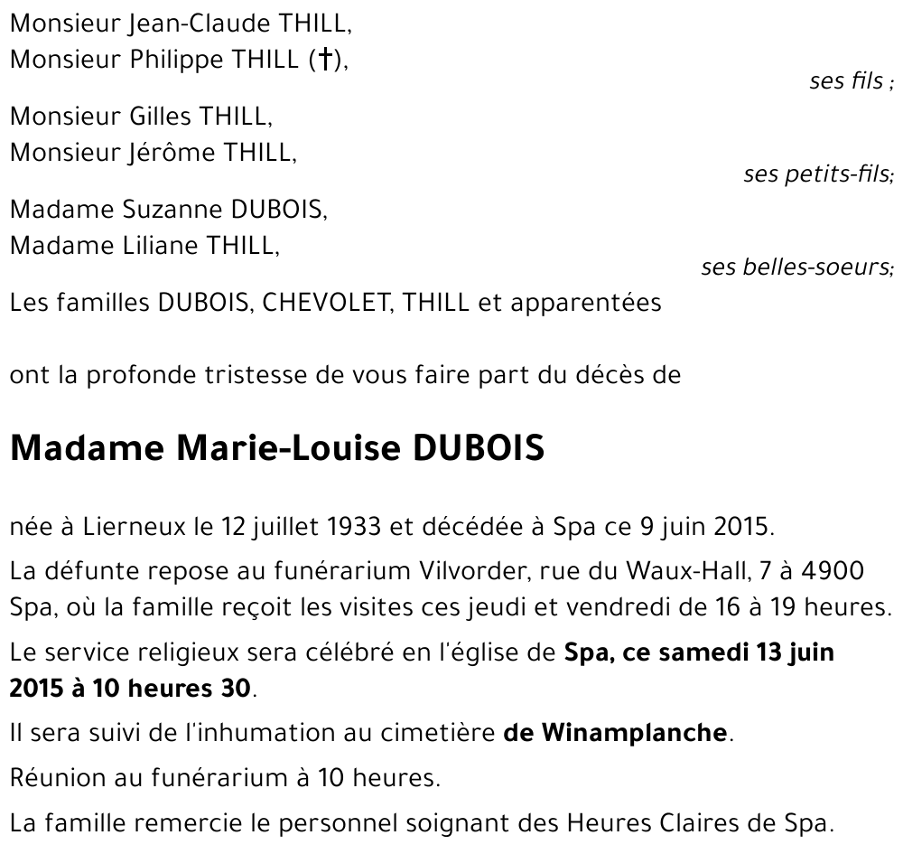 Marie-Louise DUBOIS