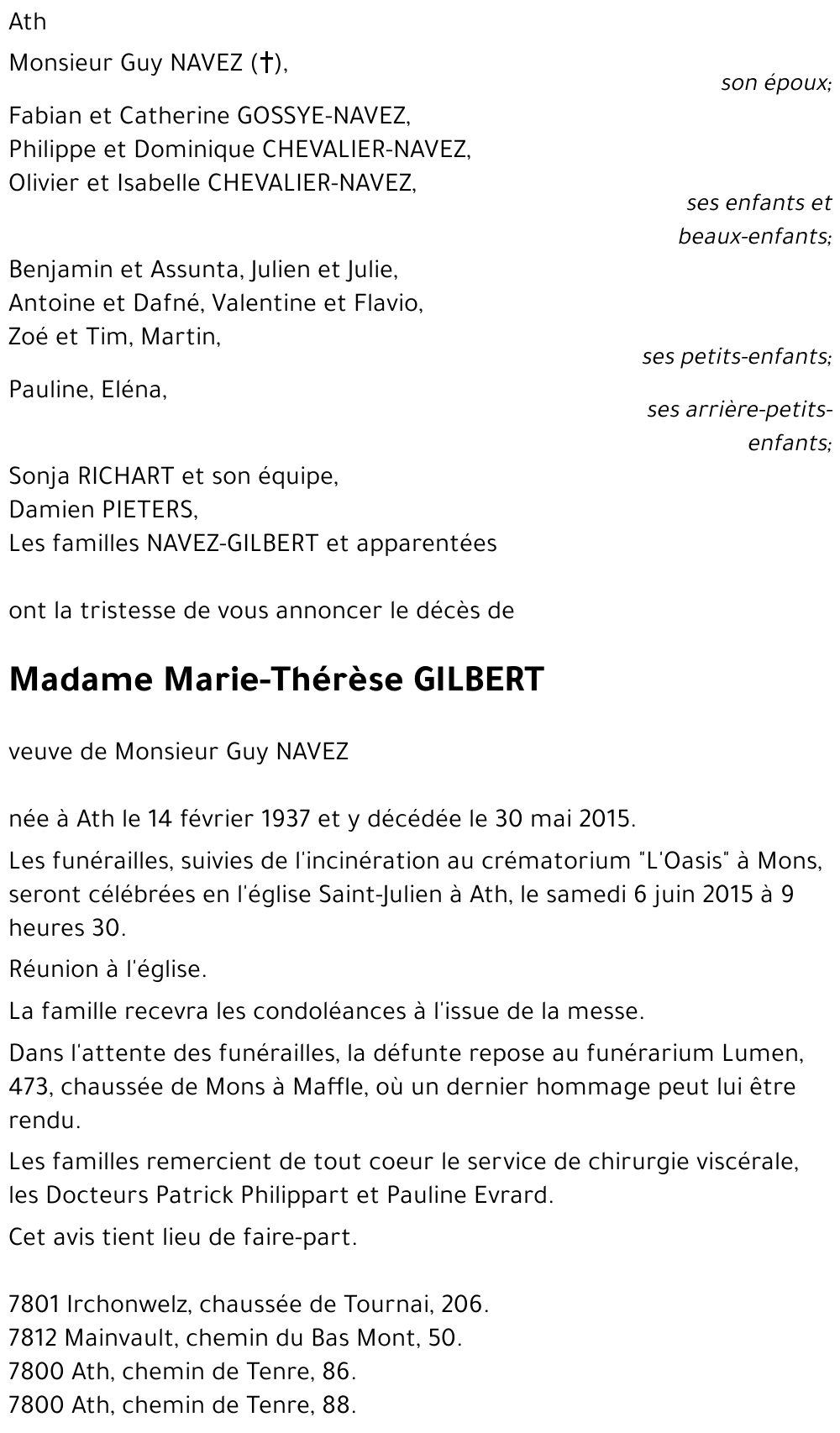 Marie-Thérèse GILBERT