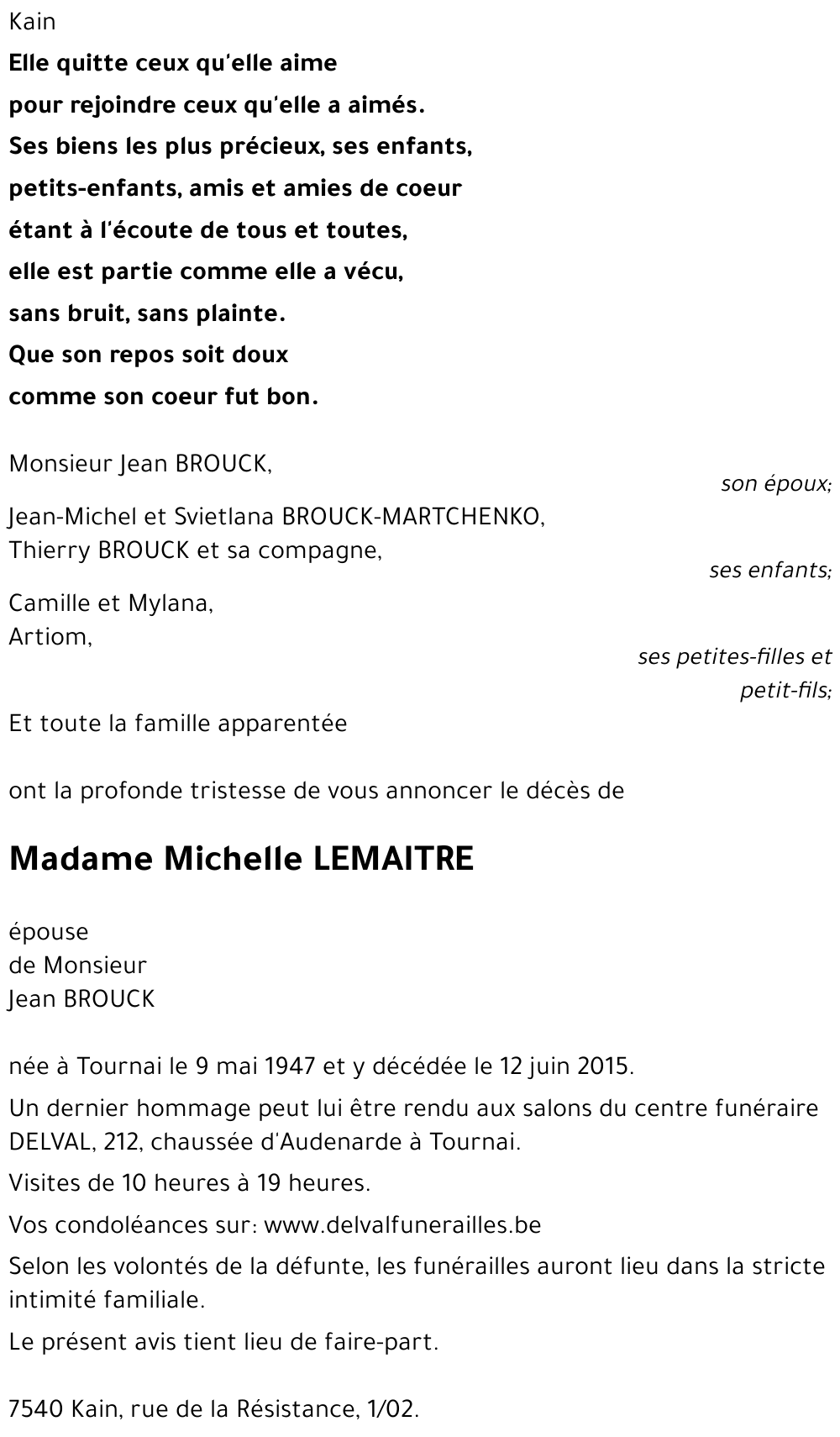 Michelle LEMAITRE