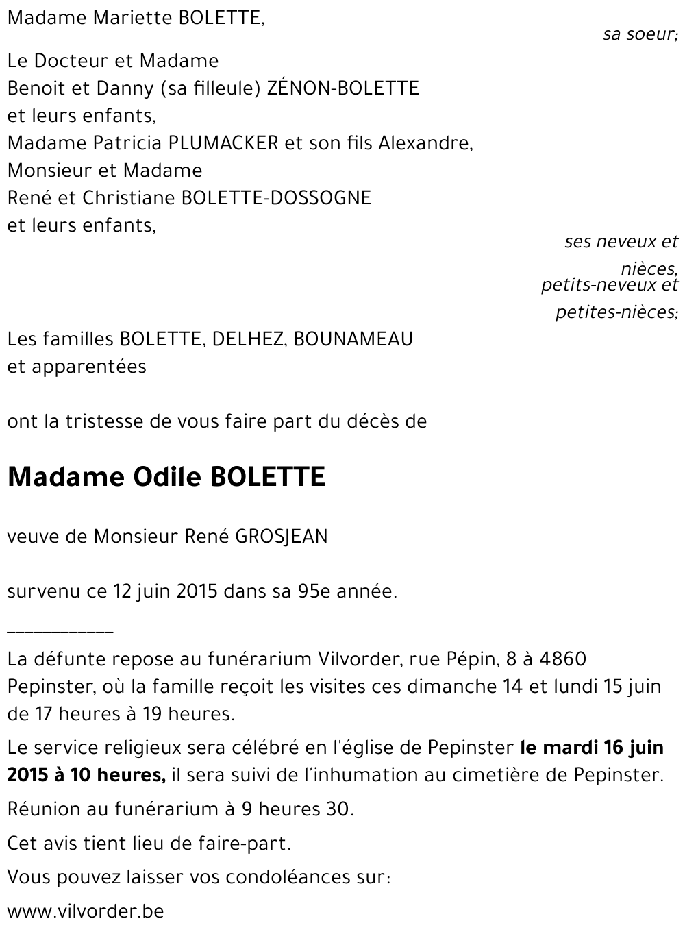 Odile BOLETTE