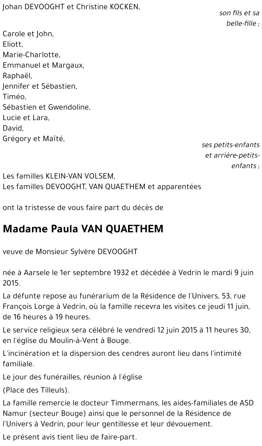 Paula VAN QUAETHEM
