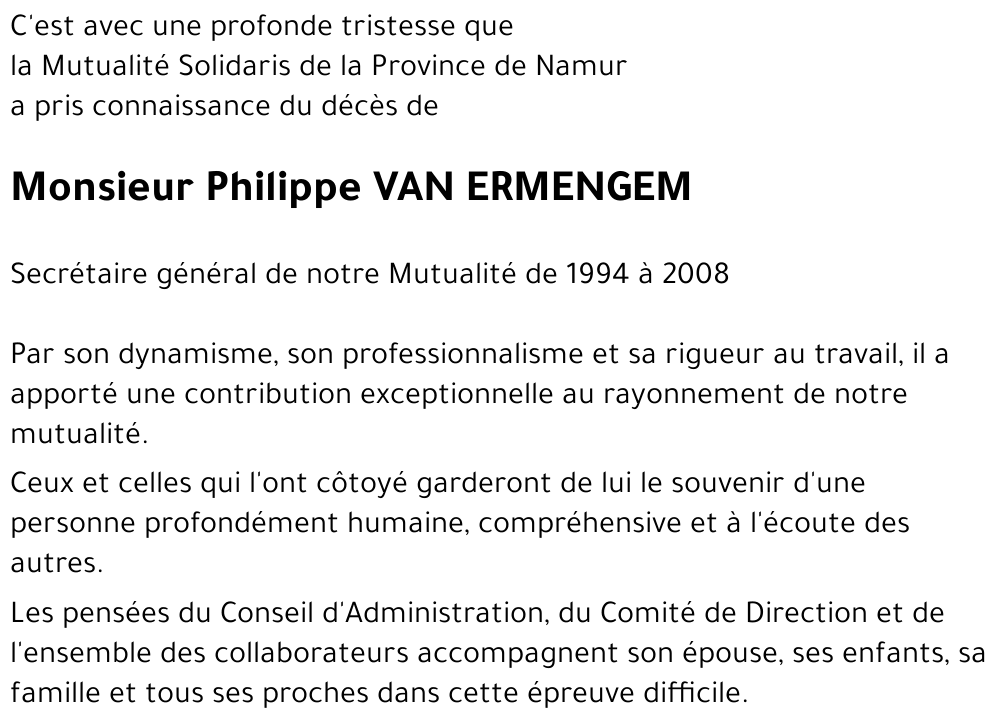 Philippe VAN ERMENGEM