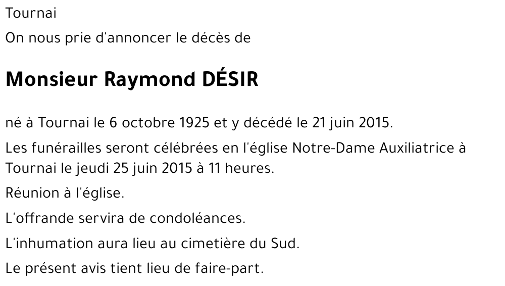 Raymond DESIR