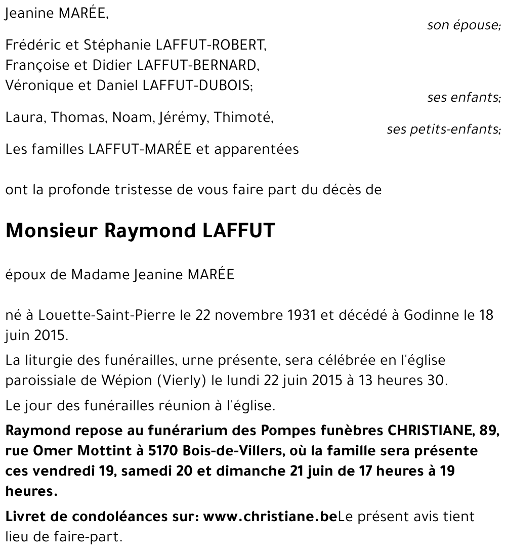 Raymond LAFFUT