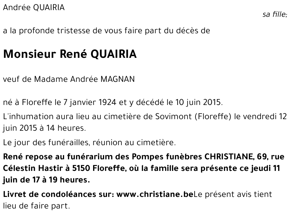 René QUAIRIA