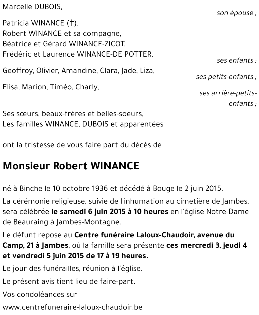 Robert WINANCE