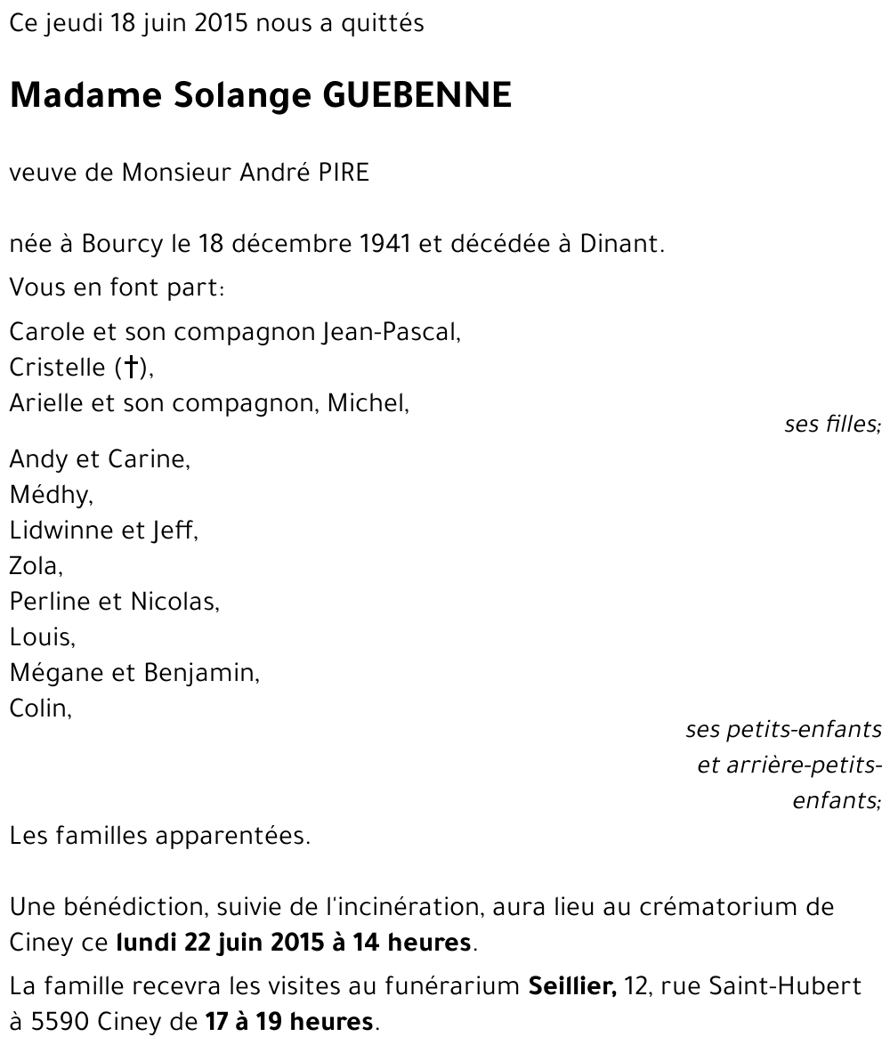 Solange GUEBENNE