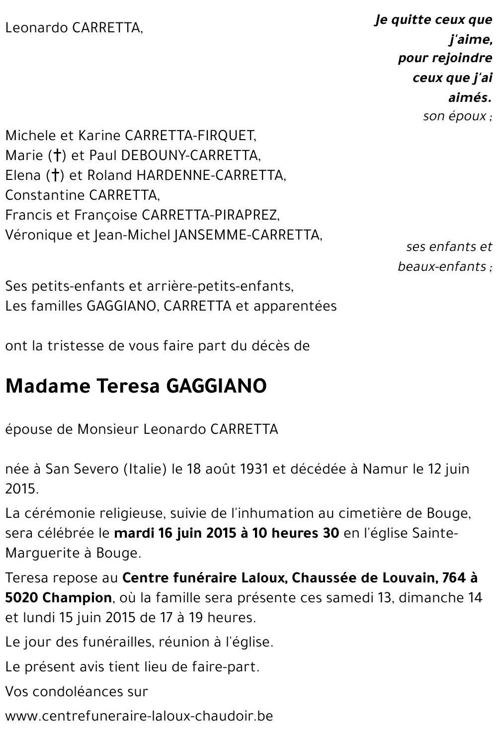 Teresa GAGGIANO