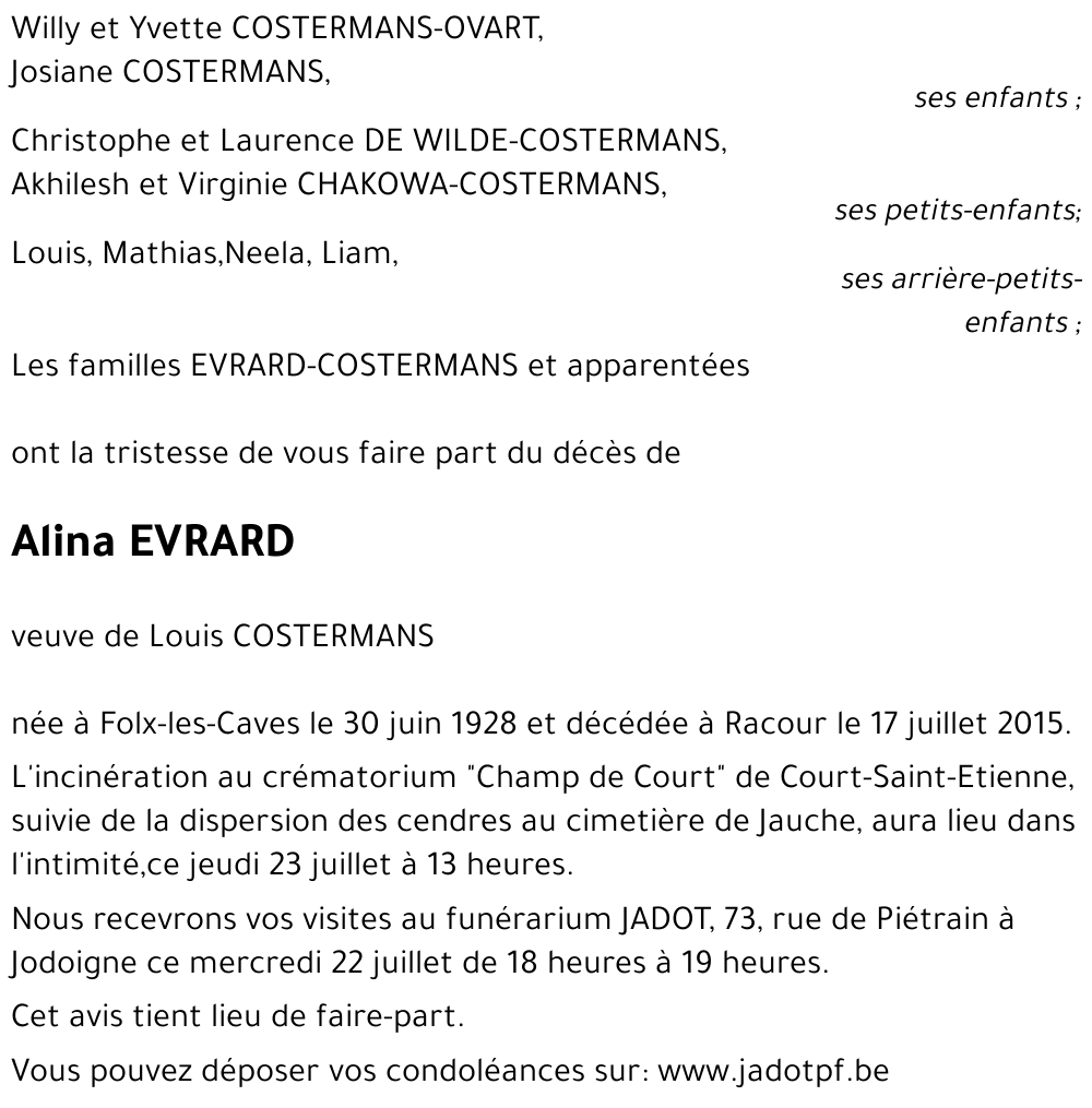 Alina EVRARD