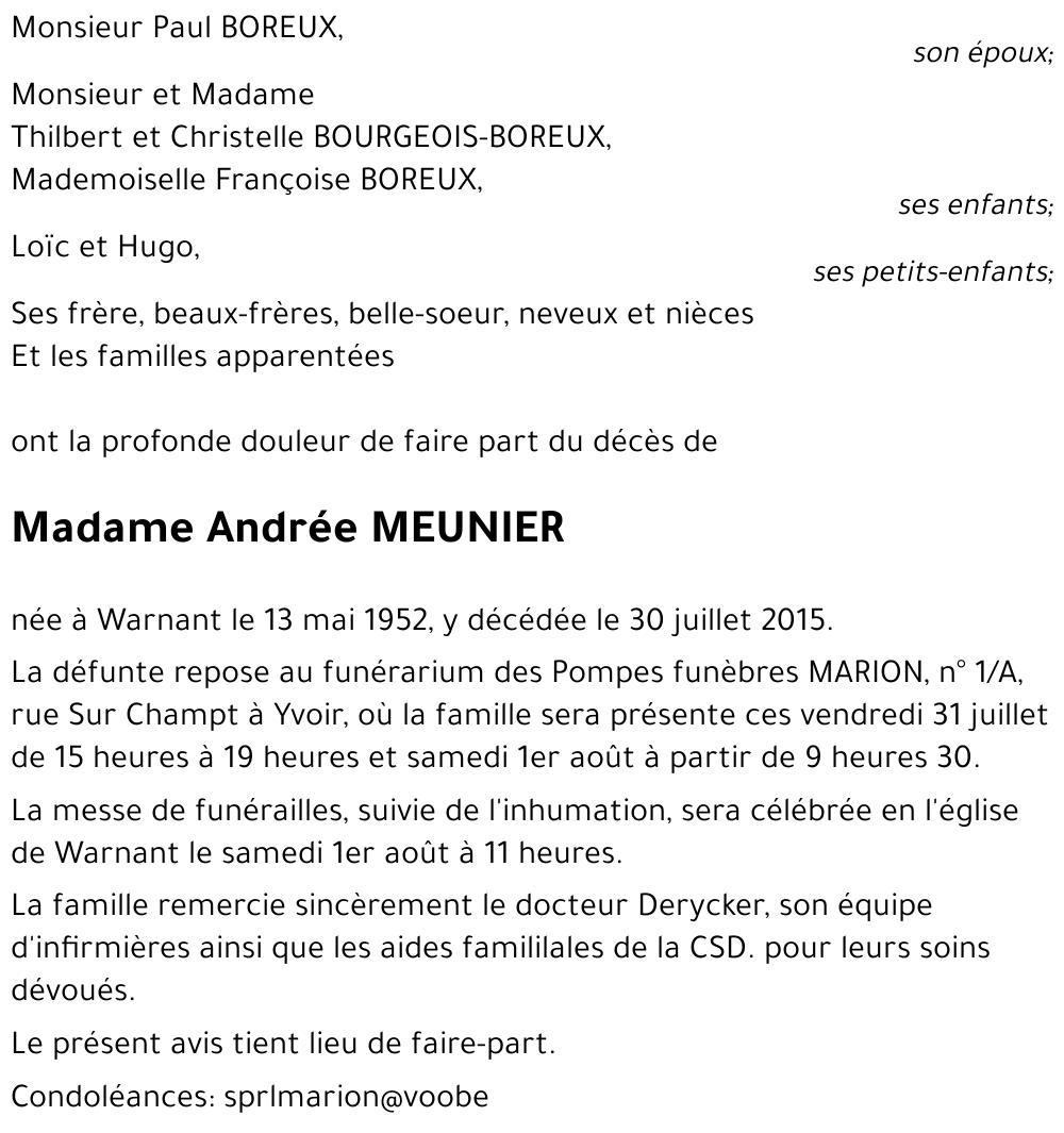 Andrée MEUNIER